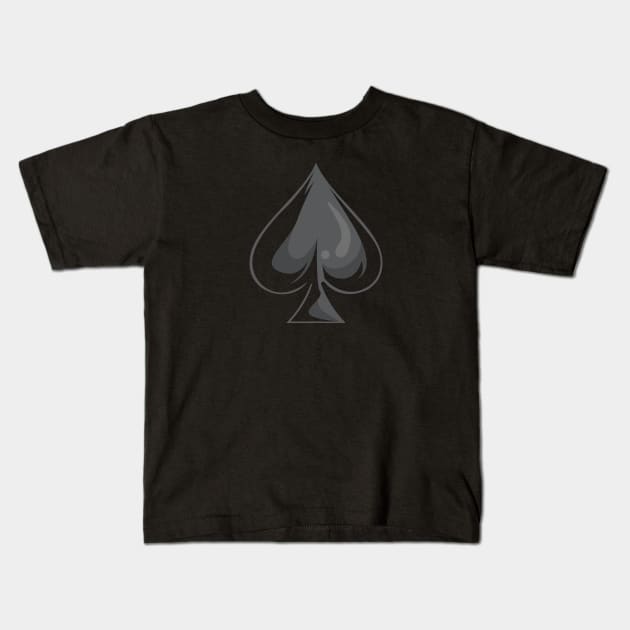 Ace of Spades - Cool Poker Heart Symbol Kids T-Shirt by Shirtbubble